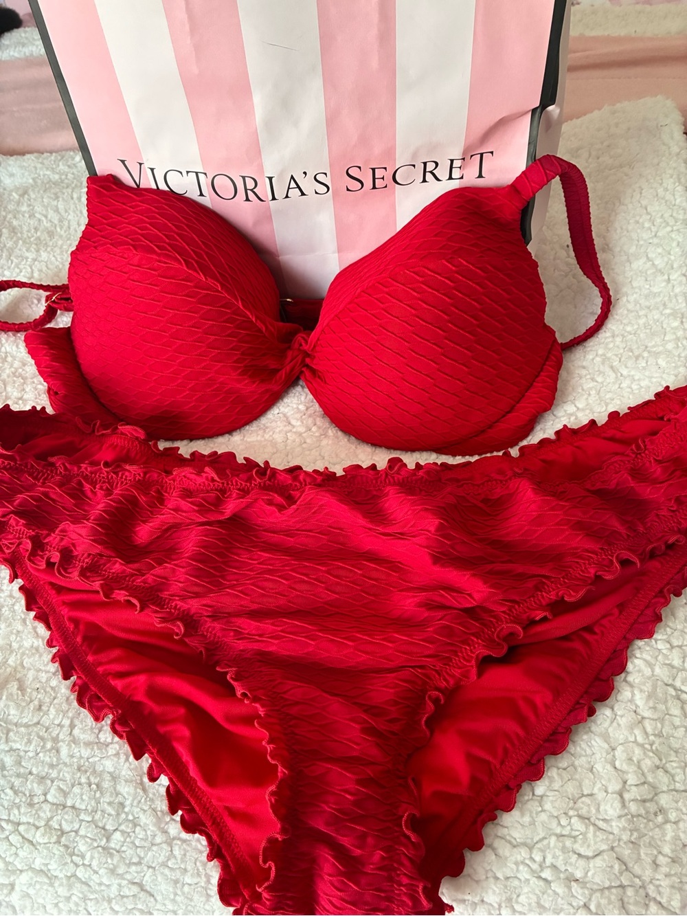 Victoria Secret Red Bikini Set - Two-Piece Swimwear